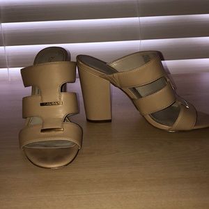 Block nude heels